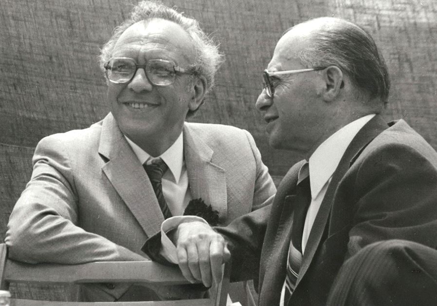Former prime minister Menachem Begin (right) with the writer, Avraham Avi-hai