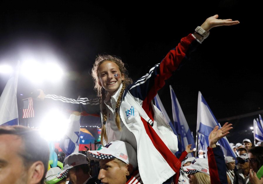 Delegations take part in the opening ceremony of the 20th Maccabiah Games, a quadrennial Jewish sports extravaganza which takes place in Israel, at Teddy Stadium in Jerusalem July 6, 2017.