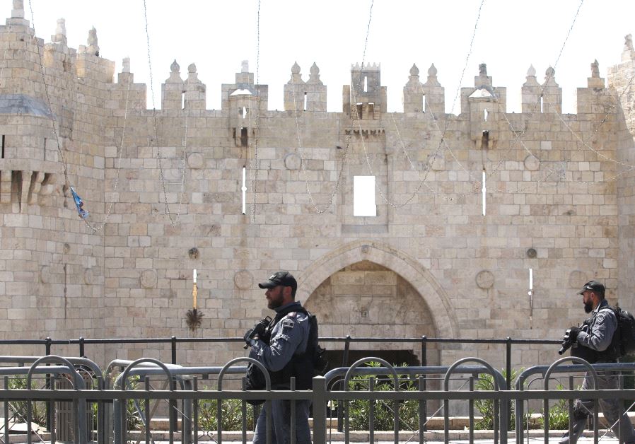 Police at the Temple Mount compound, July 2017