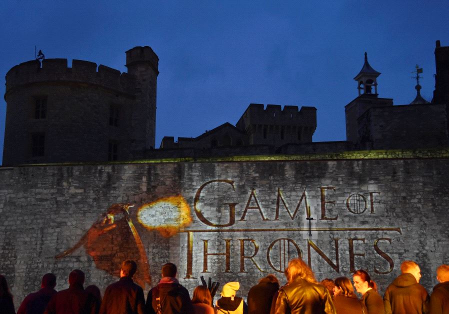 Fans wait for guests to arrive at the world premiere of the television fantasy drama Game of Thrones series 5, at The Tower of London