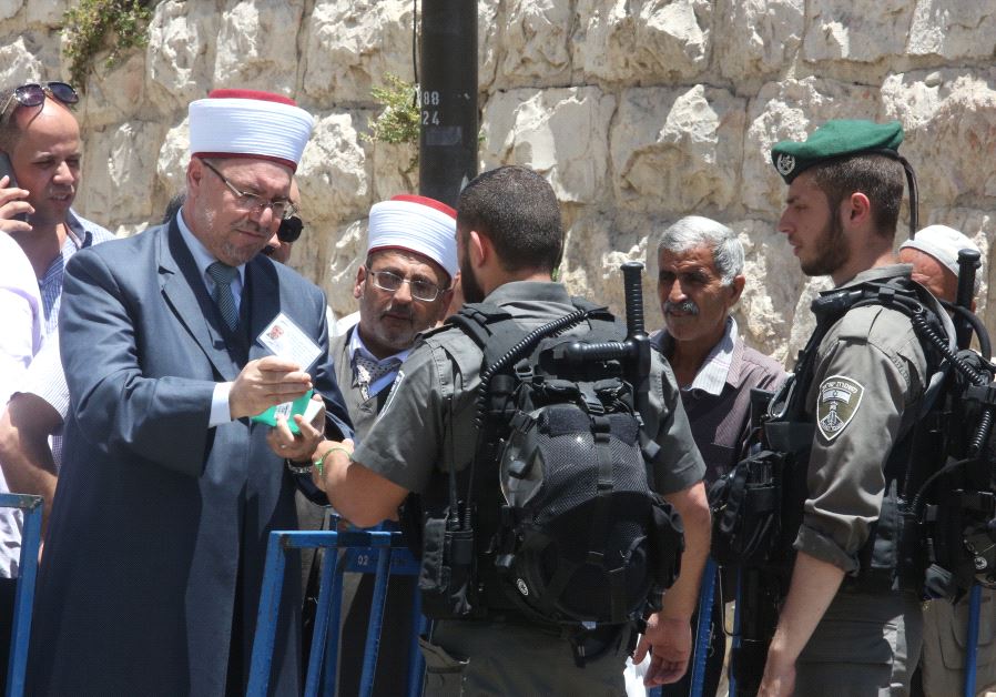 Security checkpoint at the Lions Gate entrance to the Temple Mount