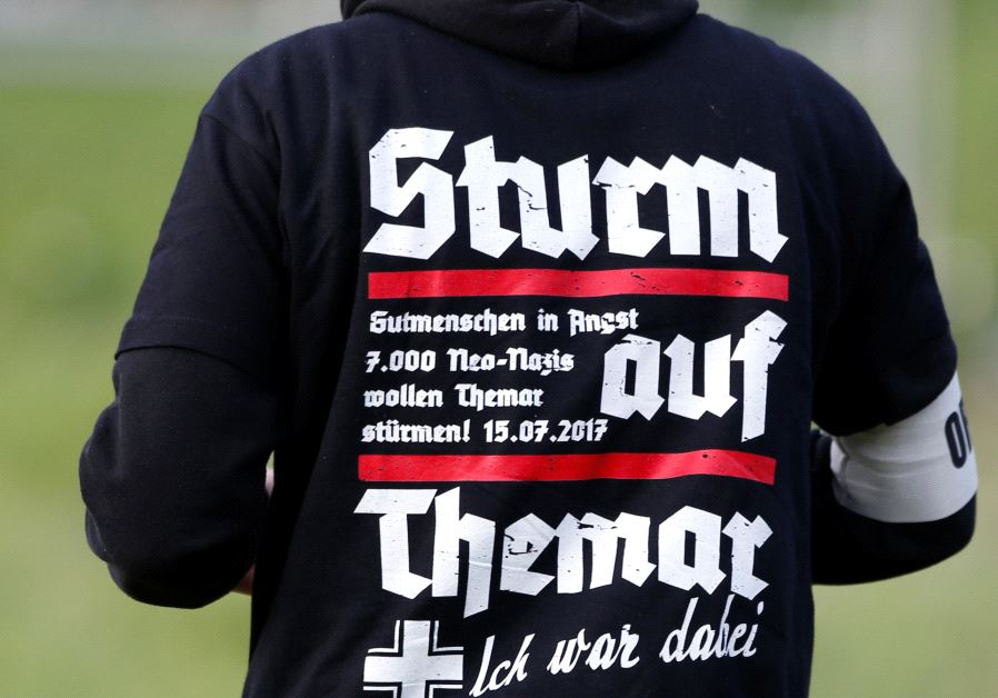 Attendee at Neo-Nazi concert, Themar, Germany, July 2017