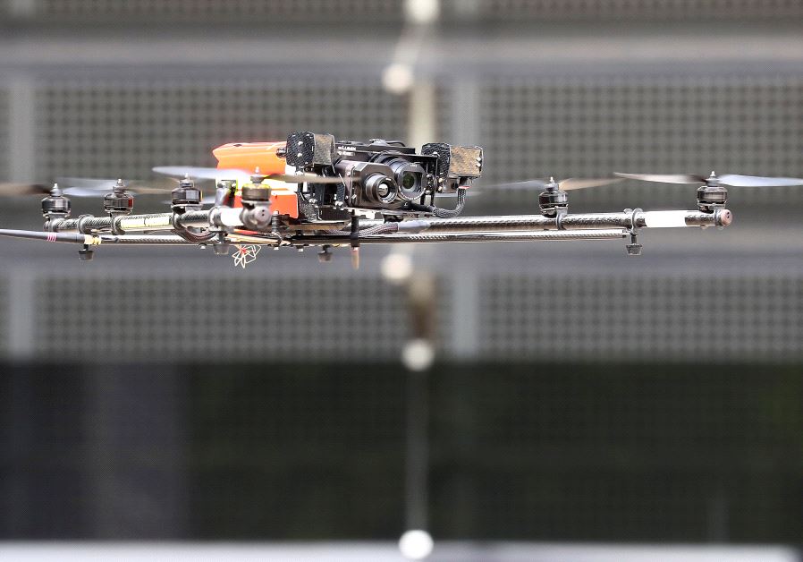 A firefighters drone is pictured during a drone workshop in Berlin, Germany June 27, 2017